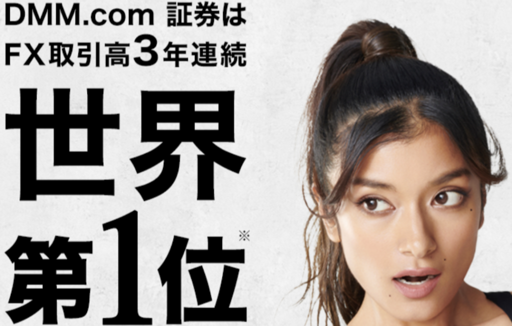 DMM FXの世界第1位と表示されたファーストビュー画面